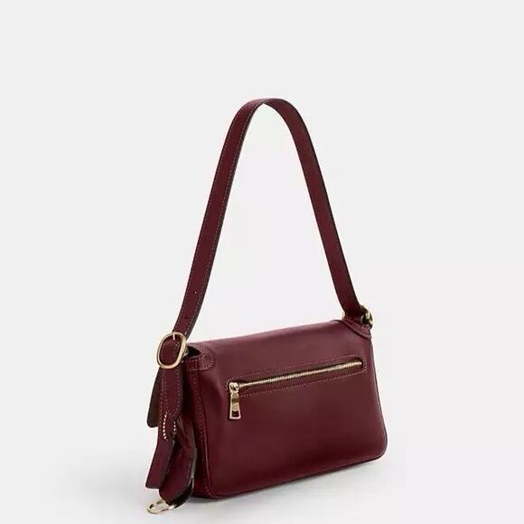 NWT Coach Etta Small Flap Shoulder Bag CCV63 Smooth leather Maroon - Picture 12 of 13